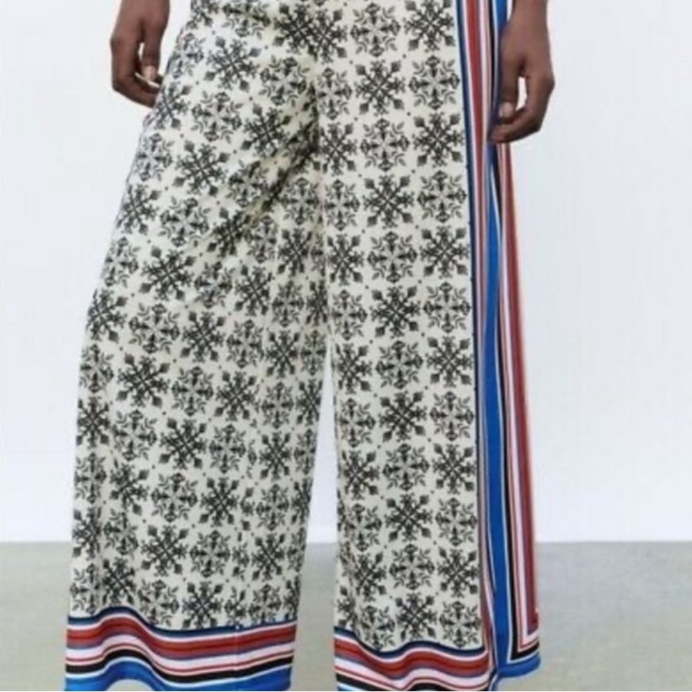 Zara scarf print palazzo pants - Picture 4 of 8
